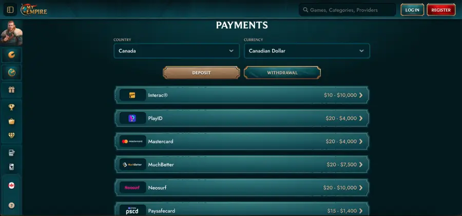 My Empire Casino Einzahlung