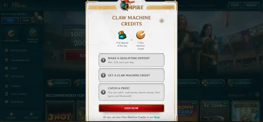 My empire casino promo